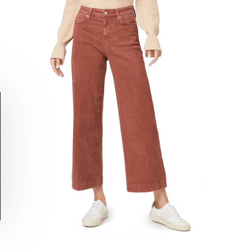 PAIGE Anessa wide leg ankle jeans terracotta - Picture 3 of 11